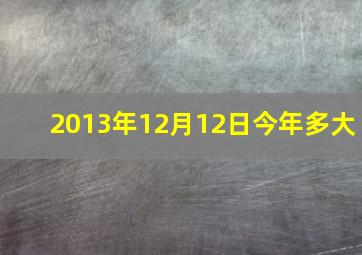 2013年12月12日今年多大