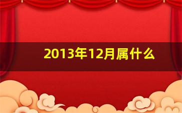 2013年12月属什么