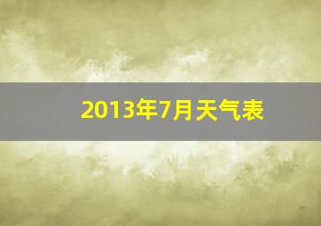 2013年7月天气表