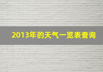 2013年的天气一览表查询