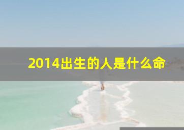 2014出生的人是什么命