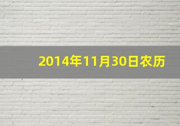 2014年11月30日农历