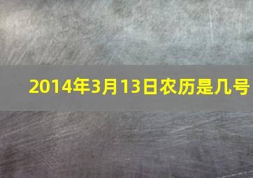 2014年3月13日农历是几号