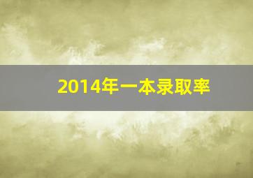 2014年一本录取率