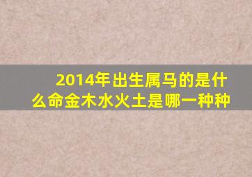 2014年出生属马的是什么命金木水火土是哪一种种