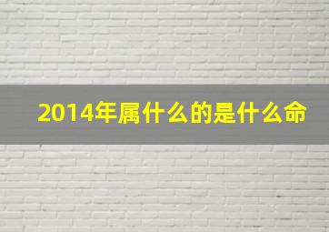 2014年属什么的是什么命