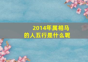 2014年属相马的人五行是什么呢