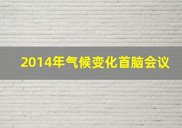 2014年气候变化首脑会议