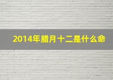 2014年腊月十二是什么命