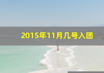 2015年11月几号入团