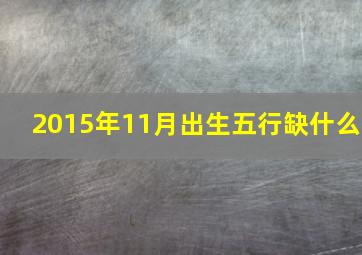 2015年11月出生五行缺什么