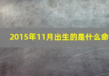 2015年11月出生的是什么命