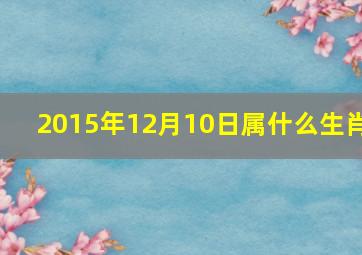 2015年12月10日属什么生肖