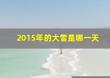 2015年的大雪是哪一天