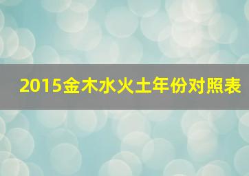 2015金木水火土年份对照表