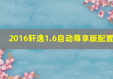 2016轩逸1.6自动尊享版配置