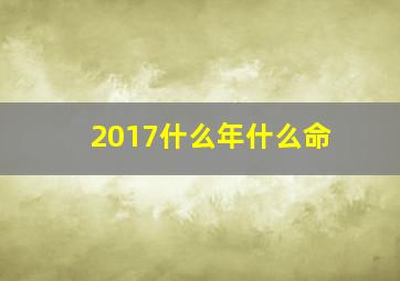 2017什么年什么命