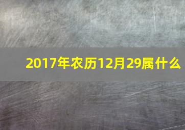 2017年农历12月29属什么