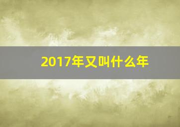 2017年又叫什么年