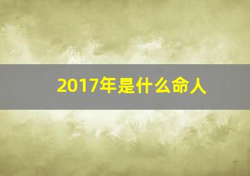 2017年是什么命人