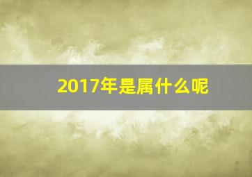 2017年是属什么呢