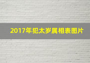 2017年犯太岁属相表图片