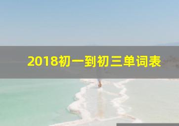 2018初一到初三单词表