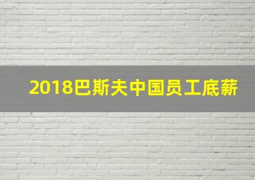 2018巴斯夫中国员工底薪