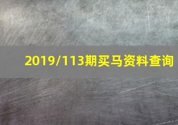 2019/113期买马资料查询