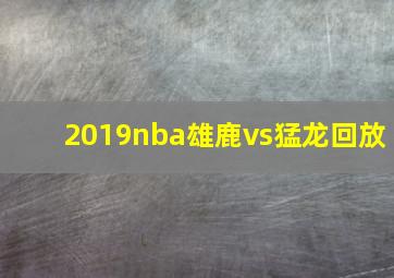 2019nba雄鹿vs猛龙回放