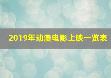 2019年动漫电影上映一览表