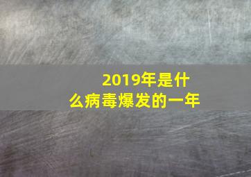 2019年是什么病毒爆发的一年