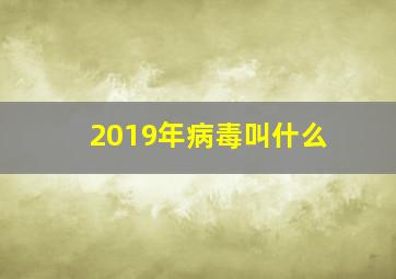 2019年病毒叫什么