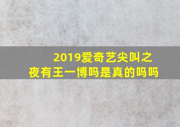 2019爱奇艺尖叫之夜有王一博吗是真的吗吗