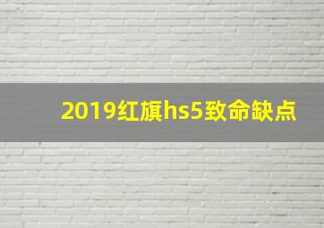 2019红旗hs5致命缺点