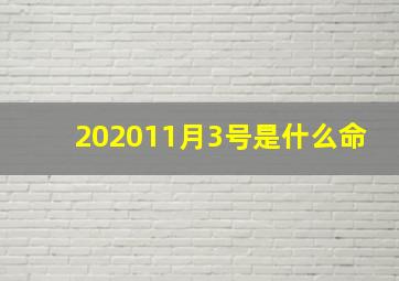 202011月3号是什么命