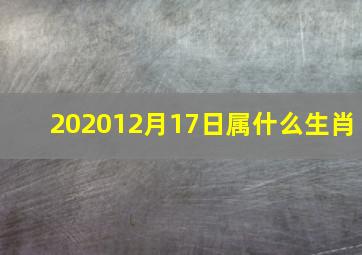 202012月17日属什么生肖