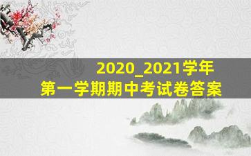 2020_2021学年第一学期期中考试卷答案