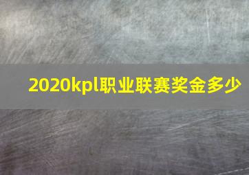 2020kpl职业联赛奖金多少