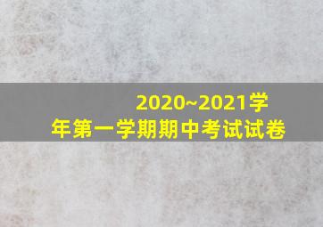 2020~2021学年第一学期期中考试试卷