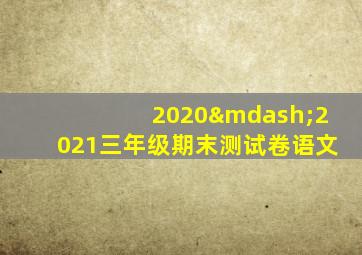 2020—2021三年级期末测试卷语文