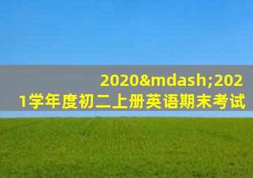 2020—2021学年度初二上册英语期末考试