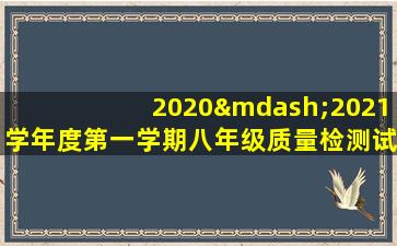 2020—2021学年度第一学期八年级质量检测试卷(二)