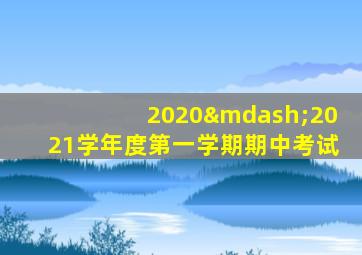 2020—2021学年度第一学期期中考试