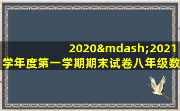 2020—2021学年度第一学期期末试卷八年级数学