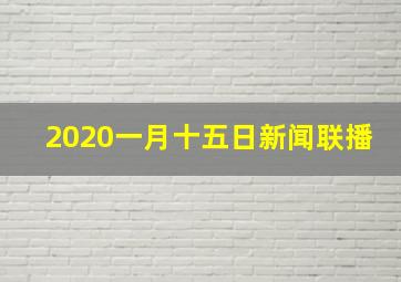 2020一月十五日新闻联播