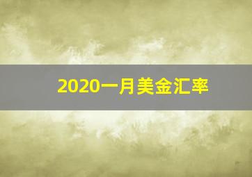 2020一月美金汇率