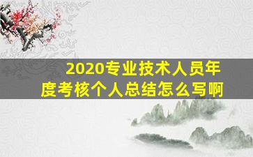 2020专业技术人员年度考核个人总结怎么写啊