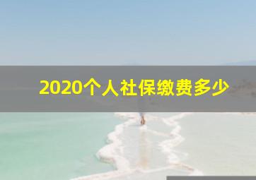 2020个人社保缴费多少