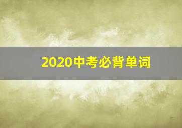 2020中考必背单词